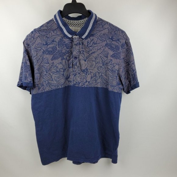 Alexander Julian Other - Colours By Alexander Julian 1/4 Button Polo Shirt Mens XL Blue Floral Design